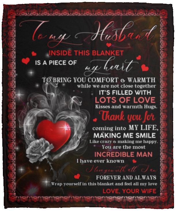 Husband Blanket, White, Cozy Plush Fleece Blanket - 50x60
