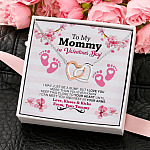 7VT. To My Mommy On Valentines Day Interlocking Hearts Necklace 4