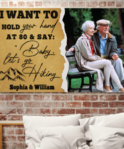 Custom Photo I Want to Hold Your Hand Baby Let's Go Hiking Framed Canvas Prints - Unframed Poster