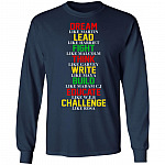 Dream Like Martin Black Hoodie, Navy, Long Sleeve