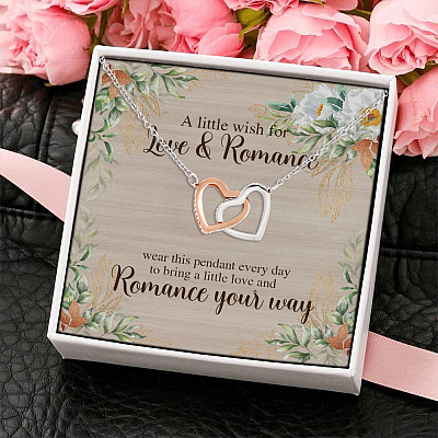 A Little Wish For Love And Romance Interlocking Hearts Pendant Necklace - Best Friend Necklace For Women