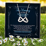 3VT. In Memory Of Wonderful Husband Infinity Heart Necklace (Silver) 7