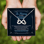 3VT. In Memory Of Wonderful Husband Infinity Heart Necklace (Silver)