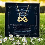 3VT. In Memory Of Wonderful Husband Infinity Heart Necklace (Gold) 7