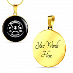 Strong Is Beautiful - Motivational Fitness Circle Pendant Necklace - Circle Luxury Necklace (Gold Plated)
