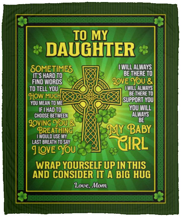 Irish Celtic From Mom, White, Cozy Plush Fleece Blanket - 50x60