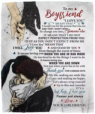 To my boyfriend, White, Cozy Plush Fleece Blanket - 50x60