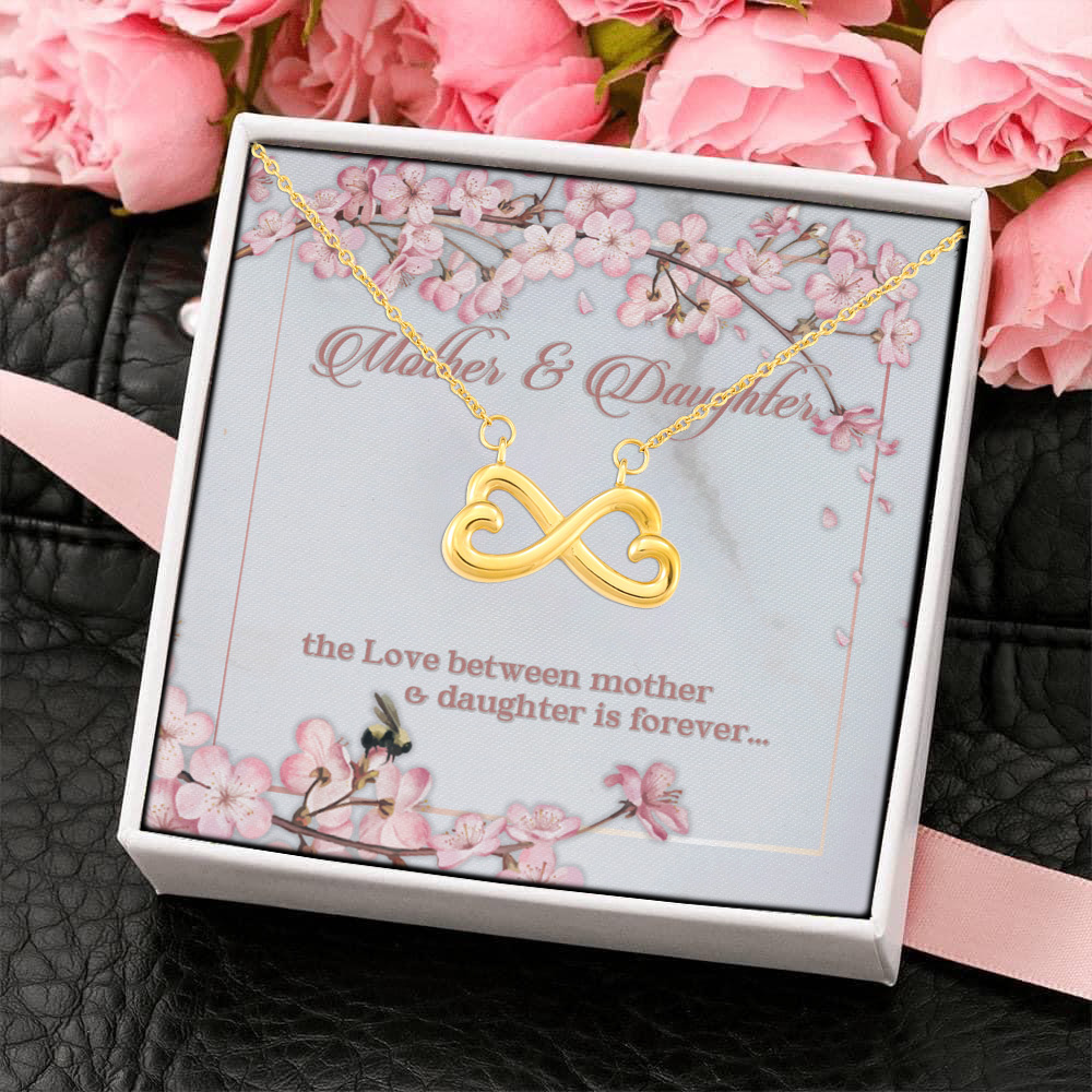 2LV. Mother Daughter Bond(4) Infinity Heart Necklace (Gold) 4