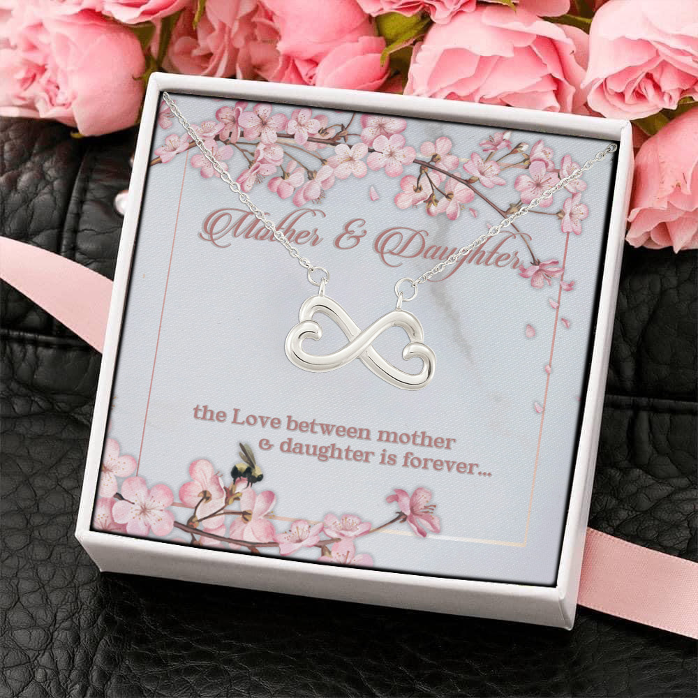 2LV. Mother Daughter Bond(4) Infinity Heart Necklace (Silver) 4
