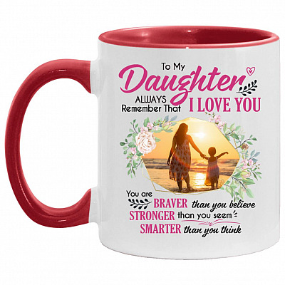 Personalized Photo ToAccent Mug, White/Red, 11 oz. Accent Mug