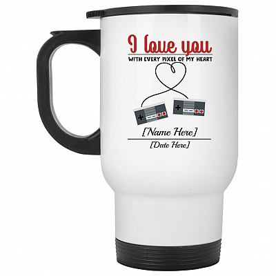 14 oz. White Travel Mug