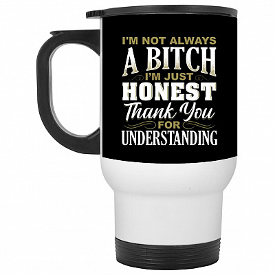14 oz. White Travel Mug