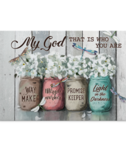 My God That Is Who You Are Flowers Waymaker Miracle Worker Promise Keeper Framed Canvas - Unframed Poster, White, 0.75'' Framed Canvas