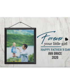 Custom Photo Forever Your Little Girl Wrapped Framed Canvas Prints - Unframed Poster - Home Decor Wall Art, White, 0.75'' Framed Canvas