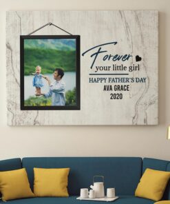 Alternative view of Custom Photo Forever Your Little Girl Wrapped Framed Canvas Prints - Unframed Poster - Home Decor Wall Art