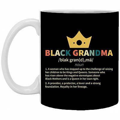 Retro Black Grandma Definition Mug, Black, 11 oz. White Mug