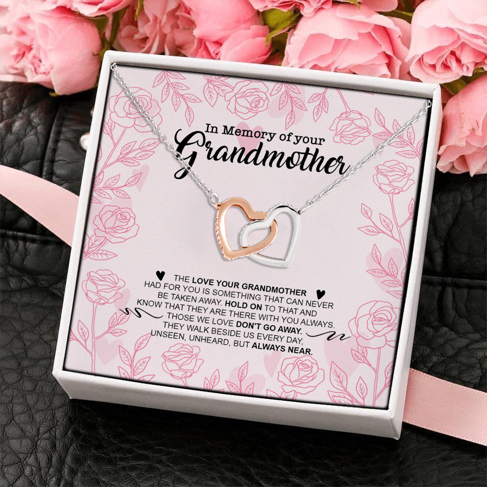 11VT. Memory Of Your Grandmother Interlocking Hearts Necklace 4