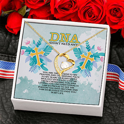 DNA You're the Answer To My Prayer And The Missing Piece To My Heart Forever Love Pendant Necklace