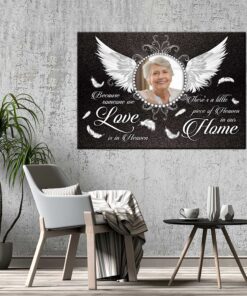 Alternative view of Personalized Photo Because Someone We Love Is In Heaven Memorial Framed Canvas - Unframed Poster