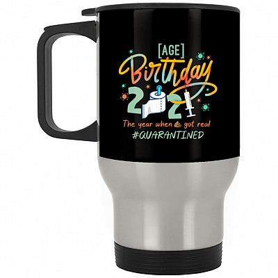 14 oz. Silver Travel Mug