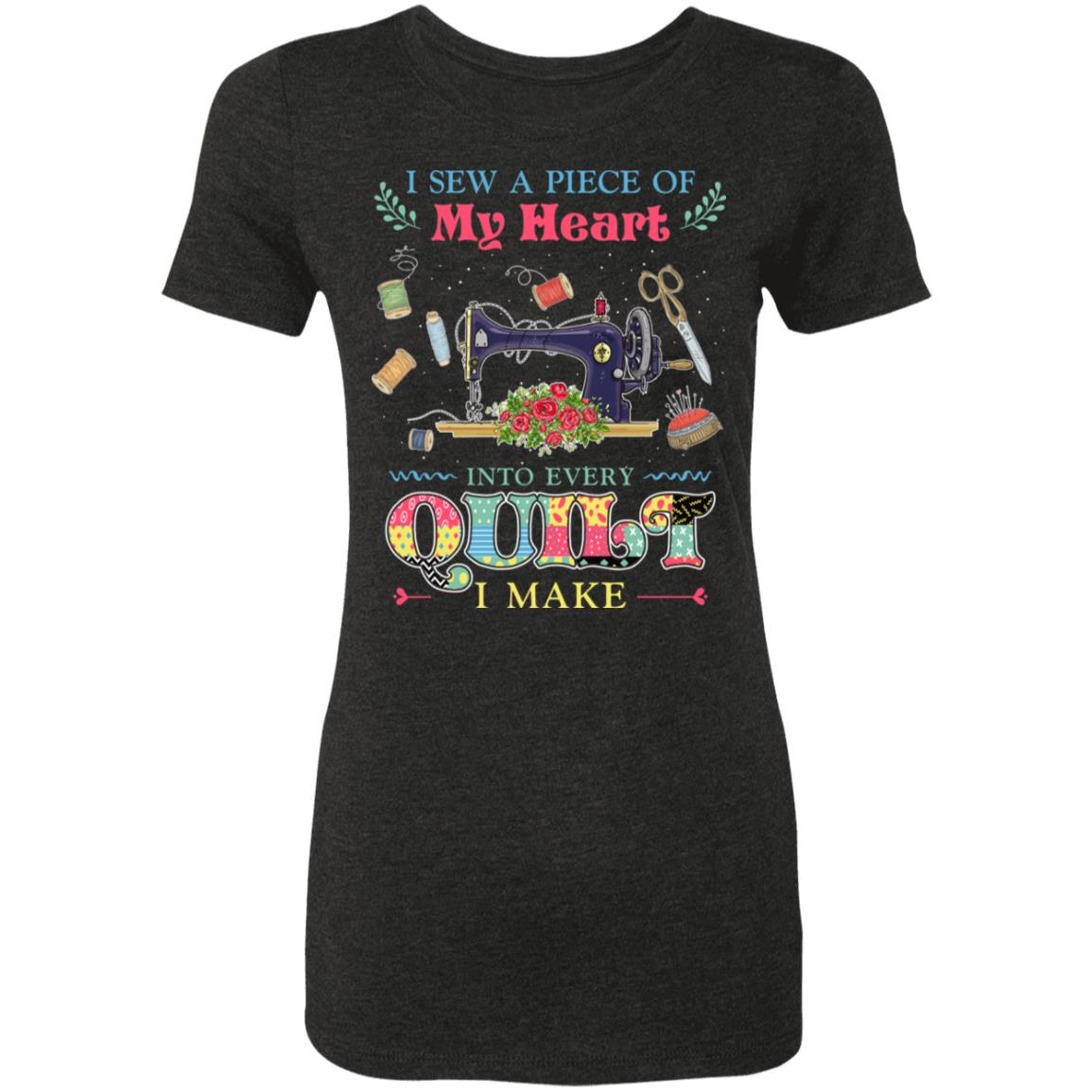 I Sew A Piece Of My Heart, Vintage Black, Premium Ladies T-Shirt