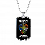 Irish By Blood American By Birth Patriot By Choice Dog Tag Pendant Necklace - Dog Tag (Silver)