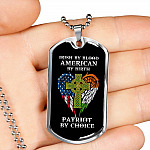 Irish By Blood American By Birth Patriot By Choice Dog Tag Pendant Necklace - Dog Tag (Silver)