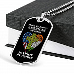 Irish By Blood American By Birth Patriot By Choice Dog Tag Pendant Necklace - Dog Tag (Silver)