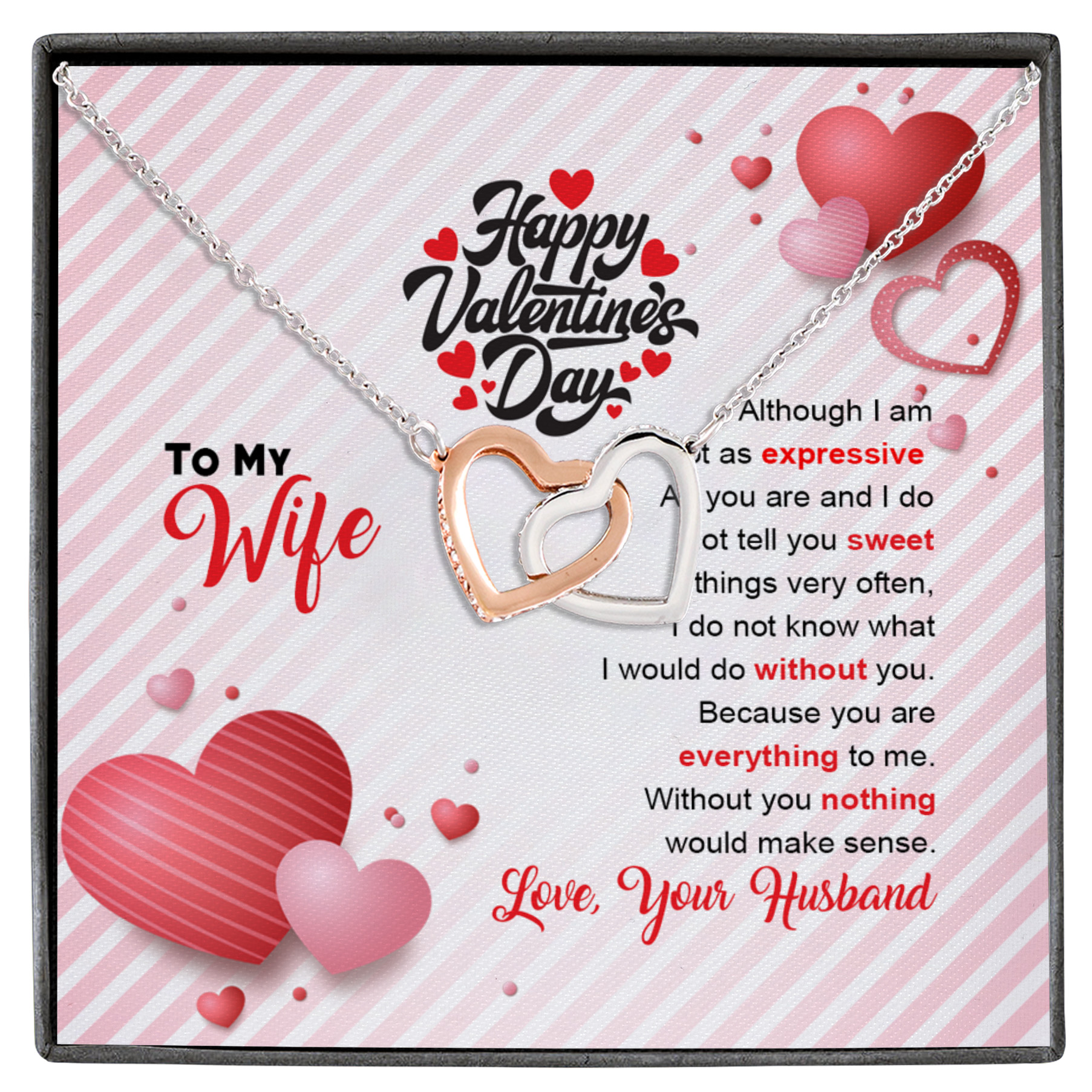 Valentines Day Gifts Necklace Happy Valentine S Day Husband To My Wife Necklace Cubebik