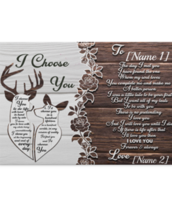 Personalized Deer Couple I Choose You Framed Canvas Prints - Deer The Day I Met You Unframed Poster, White, 0.75'' Framed Canvas
