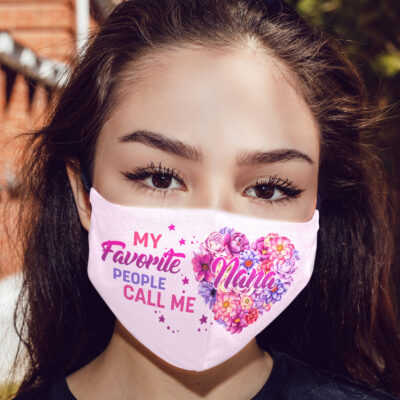 Alternative view of Mother's Day Gifts My Favorite People Call Me Nana Floral Washable Reusable Custom Printed Cloth Face Mask