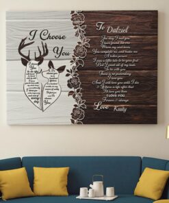 Alternative view of Personalized Deer Couple I Choose You Framed Canvas Prints - Deer The Day I Met You Unframed Poster