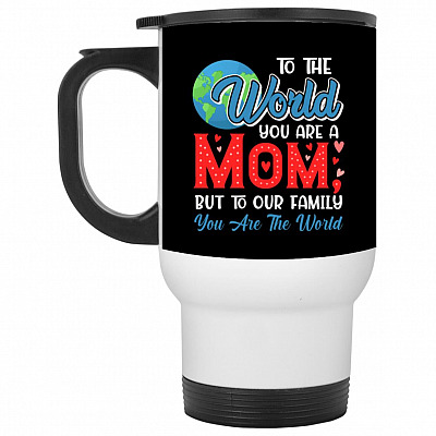 14 oz. White Travel Mug