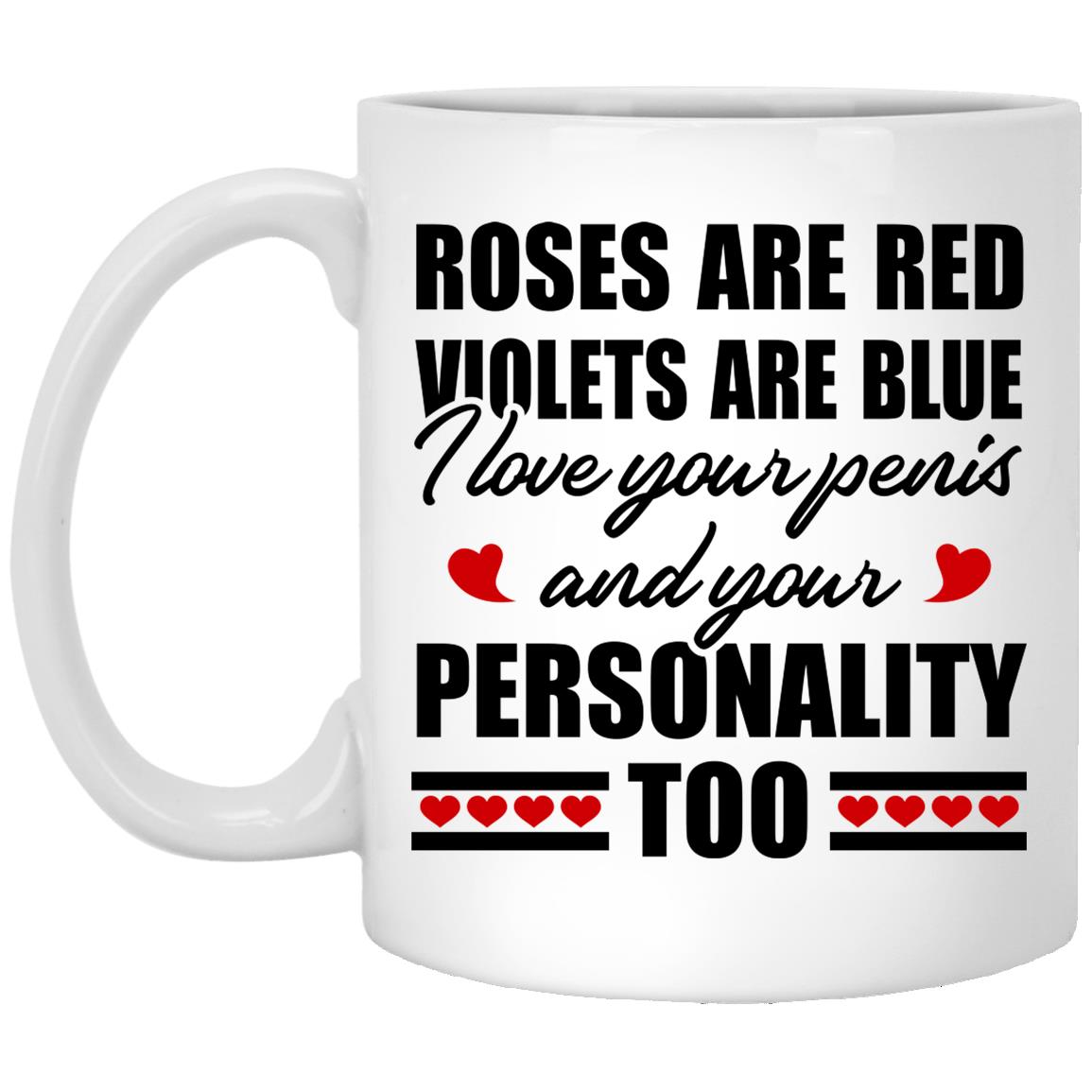 Roses mug, White, 11 oz. White Mug