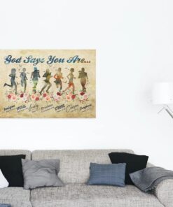 Alternative view of Vintage Running God Says You Are Unique Special Lovely Framed Canvas Prints - Unframed Poster