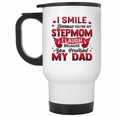 14 oz. White Travel Mug