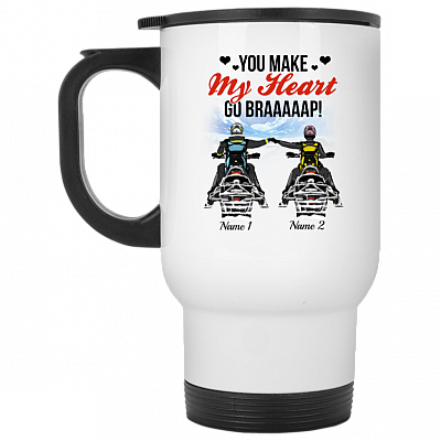 14 oz. White Travel Mug