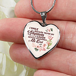 I Smile Because You're My Step Mom I Laugh Because You Married My Dad Heart Pendant Necklace Gifts - Heart Luxury Necklace (Silver)