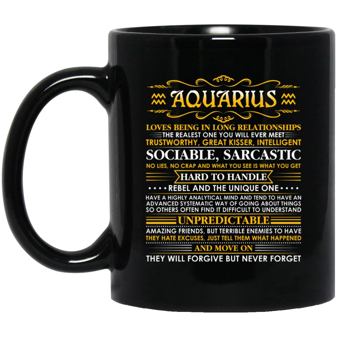 Aquarius Mug, Black, 11 oz. Black Mug