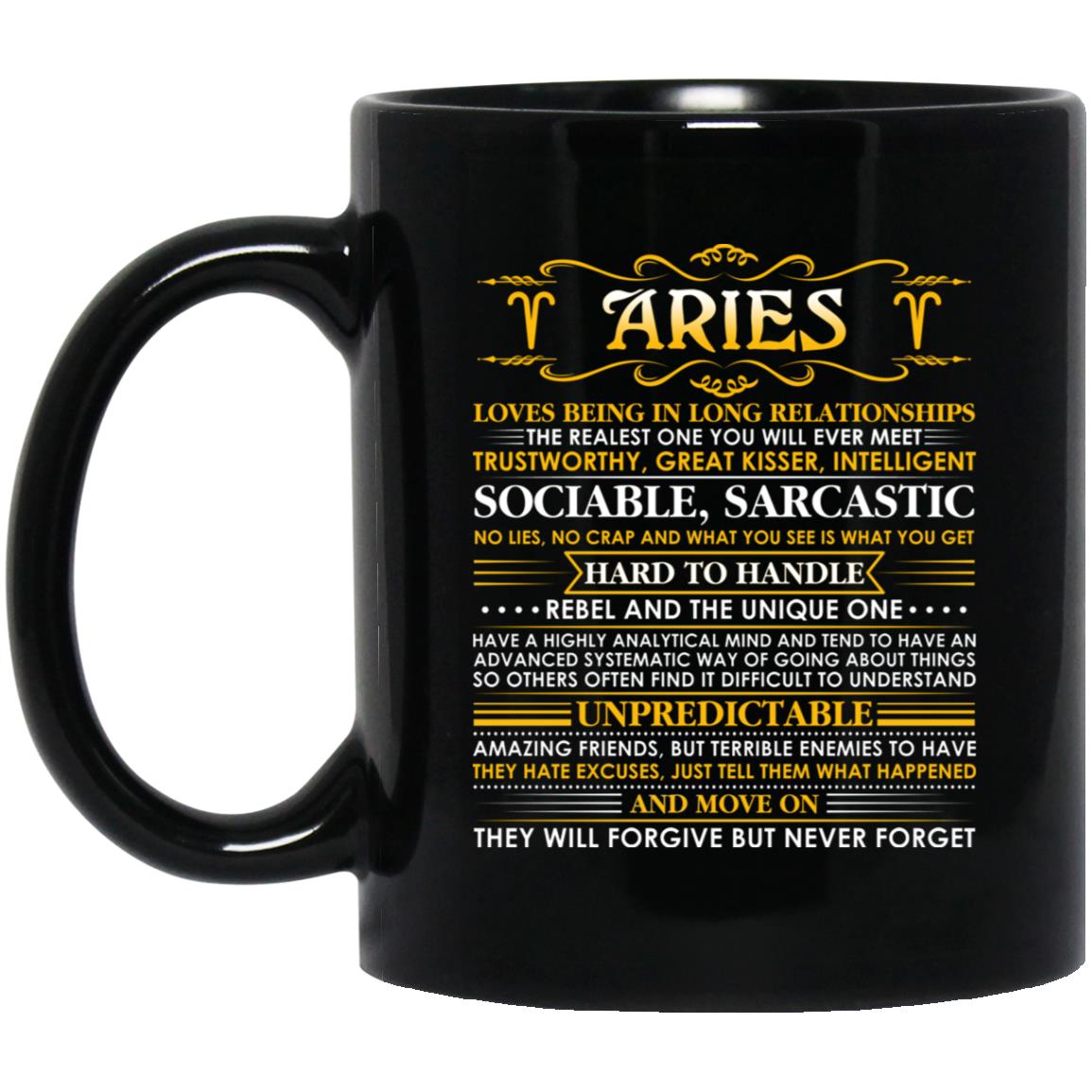 Aries Mug, Black, 11 oz. Black Mug