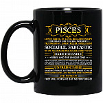 Pisces Mug, Black, 11 oz. Black Mug