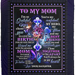 To My Mom I'm So Grateful, White, Cozy Plush Fleece Blanket - 50x60