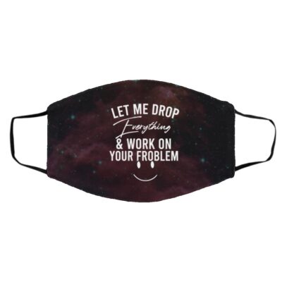 Drop Mask, White, Cloth Face Cover – Medium/Large