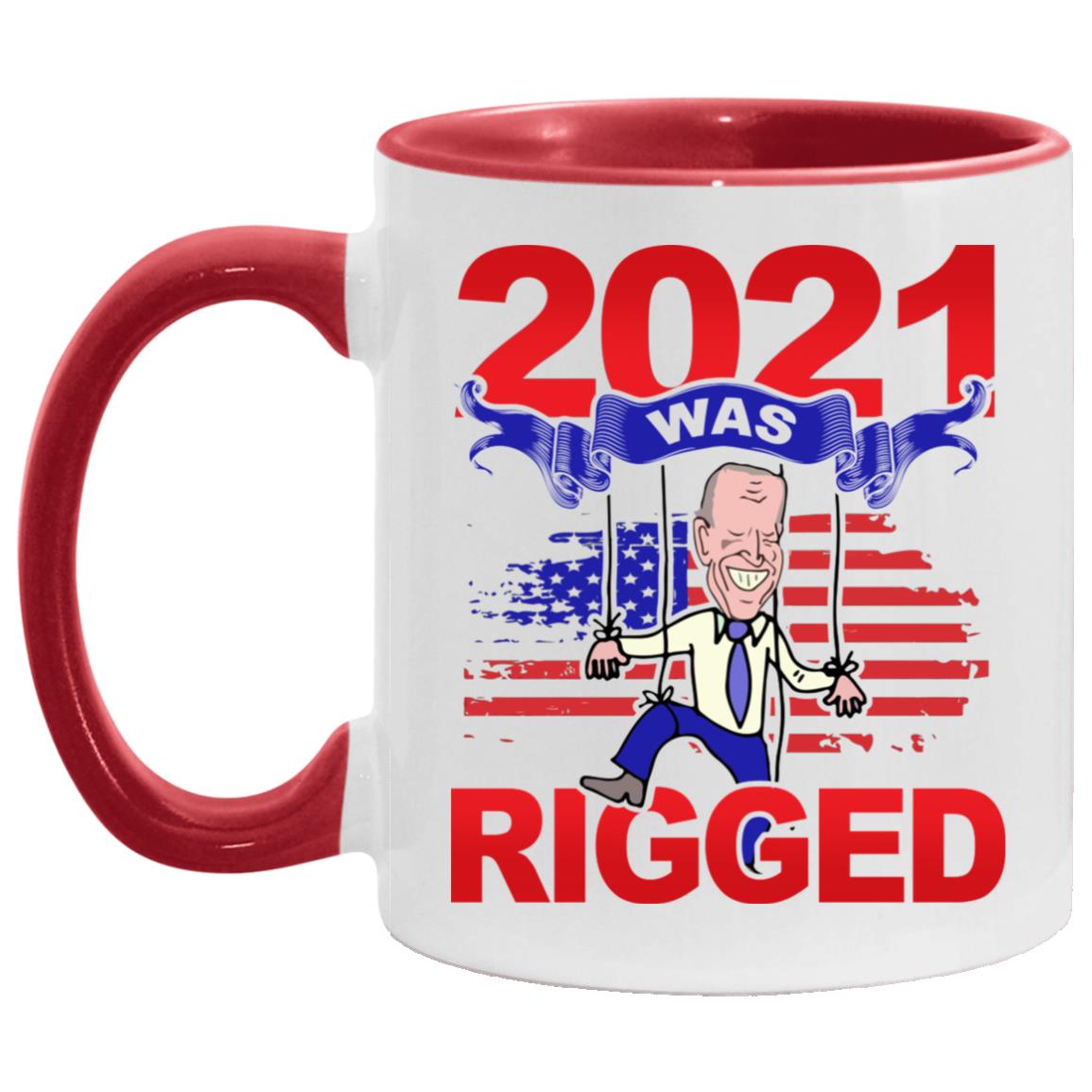 Rigged 2021 Mug, White/Red, 11 oz. Accent Mug