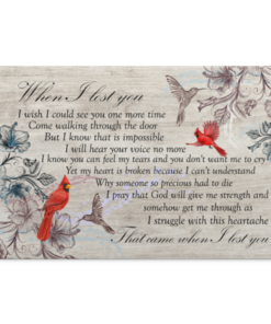 When I Lost You I Wish I Could See You One More Time Come Walking Through The Door Framed Canvas - Unframed Poster, White, 0.75'' Framed Canvas