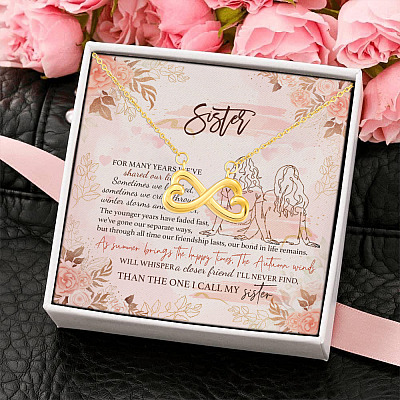 Alternative view of Happy Galentine's Day 2021 My Sister My Best Friend Special Sister Gifts Infinity Heart Pendant Necklace