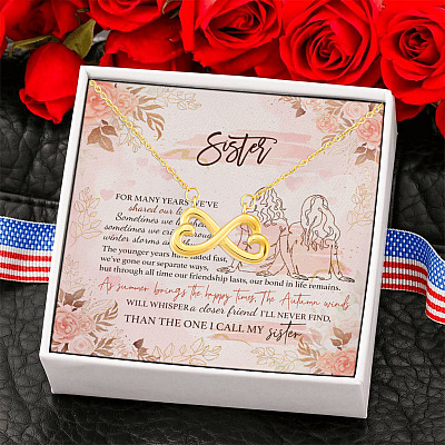 Happy Galentine's Day 2021 My Sister My Best Friend Special Sister Gifts Infinity Heart Pendant Necklace