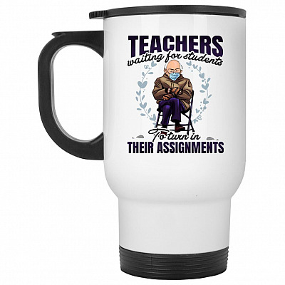 14 oz. White Travel Mug