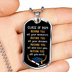 Graduation Class Of 2021 Senior Behind You All Your Memories Dog Tag Pendant Necklace - College Graduation Gift - Dog Tag (Silver) Graduation Class Of 2021 Senior Behind You All Your Memories Dog Tag Pendant Necklace - College Graduation Gift - Dog Tag (Silver)