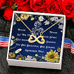 12KNG. Beautiful and strong Infinity Heart Necklace (Gold) 6